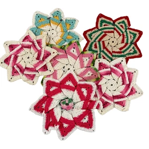 Handarbeit gehäkelt Topflappen Untersetzer Stern Weihnachten Frühling Menge 9 Küche Handwerk - Bild 1 von 15