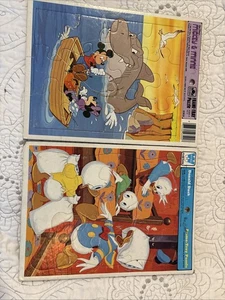2 Vintage Walt Disney Frame-Tray Puzzles Golden/Whitman Mfg Mickey/Donald - Picture 1 of 8