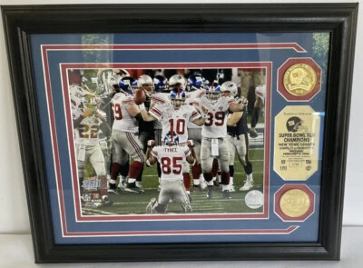 HIGHLAND MINT NEW YORK NY GIANTS CHAMPIONS SUPER BOWL XLll COIN/PHOTO PLAQUE - Image 1 of 4
