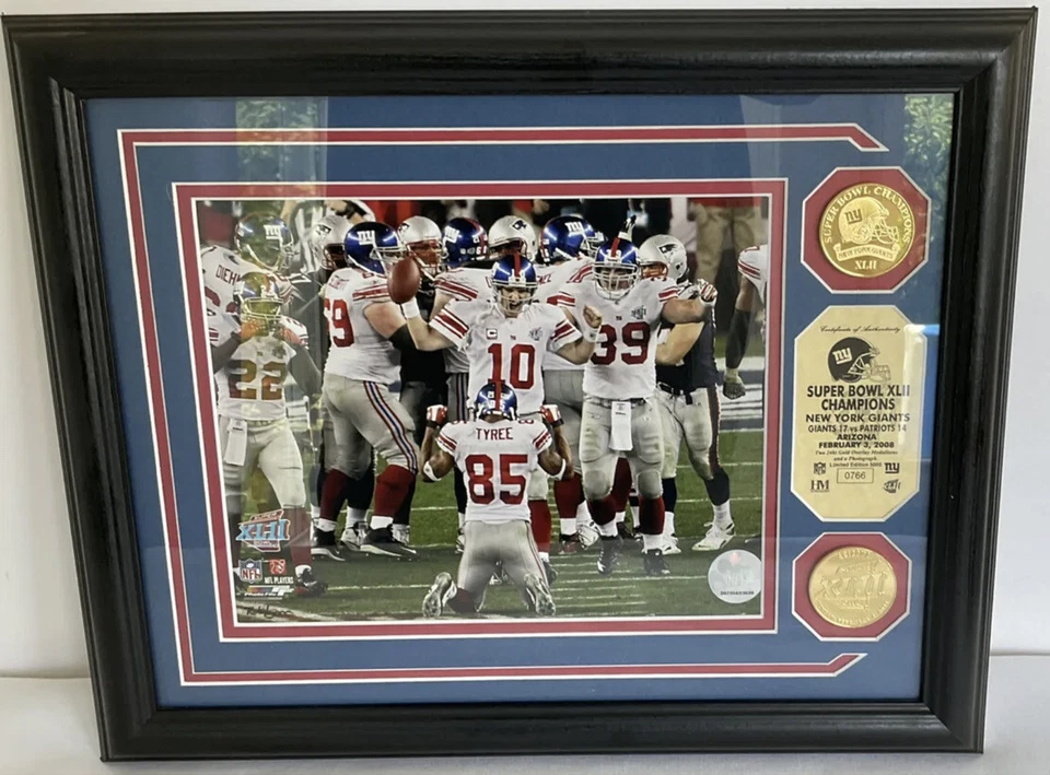 HIGHLAND COMO NUEVO NEW YORK NY GIANTS CHAMPIONS SUPER BOWL XLll MONEDA/PLACA FOTOGRÁFICA Foto 1 de 4