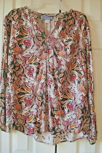 Ladies Floral Top Size Large Multicolor Laura Scott NWT - Picture 1 of 2