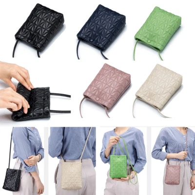 Mujer Niña Bandolera Cartera Cuero Genuino Teléfono Bolsa Tarjetero Bolso de Mano Foto 1 de 4