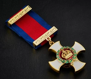 Medalla y cinta DSO de orden de servicio distinguido tamaño completo Elizabeth II. Esmalte - Imagen 1 de 8