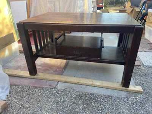 Antique Mission Oak Library Table - Picture 1 of 4