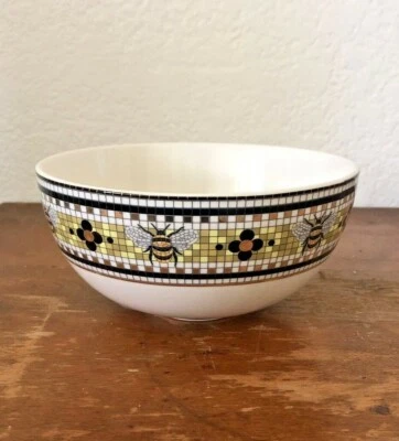 Anthropologie Bistro Tile Bowl Bee Garden Cereal Soup Candy - Image 1 of 4