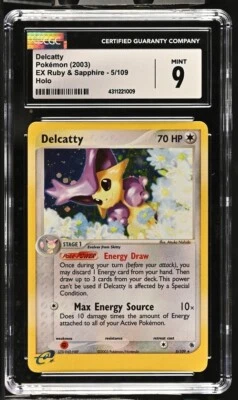 CGC 9 Delcatty (5/109) HOLO RARE EX Ruby & Sapphire Set Pokemon Card TCG - Image 1 of 3
