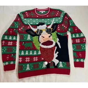 Celebrate Together Cow Ugly Christmas Sweater - Size M - Neu mit Etikett - Bild 1 von 4