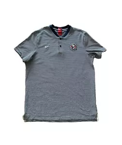Nike Club America Football Club Grand Slam Polo Striped Size Large L Yellow Blue - Picture 1 of 8