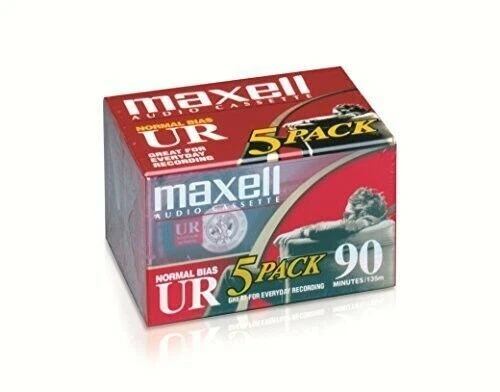 Maxell UR-90 Audio Cassettes - 5 Pack