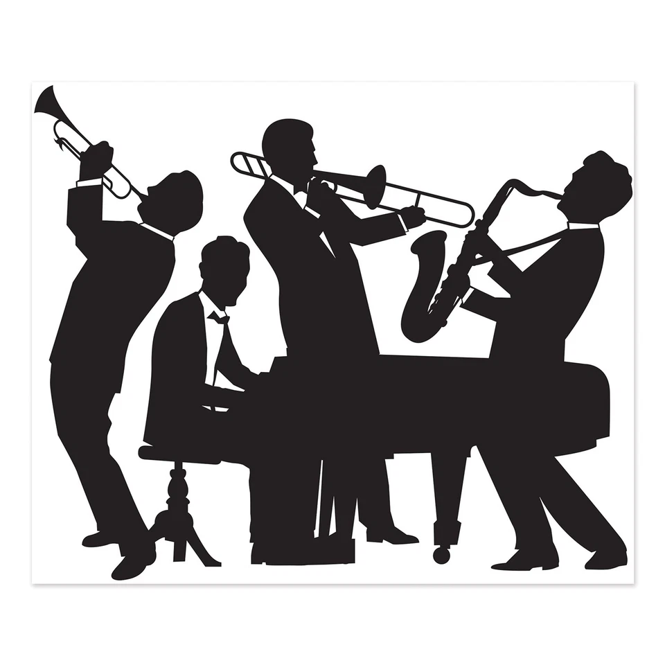ROARING 20'S JAZZ BAND MURAL PARTY WALL DECORATION - Image 1 of 1