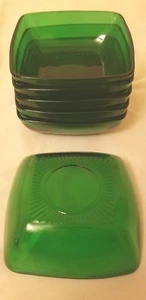 (6) VINTAGE ANCHOR HOCKING GREEN CHARM BERRY BOWLS - Picture 1 of 1
