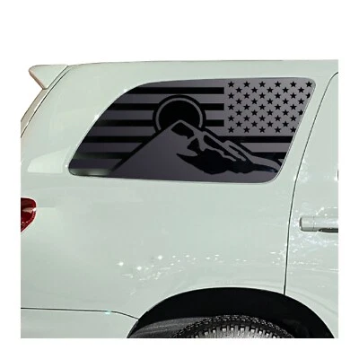 USA Flag w/Mountain outdoor scene Decal for 2008-2022 Toyota Sequoia TS2-CX2 - Image 1 of 4