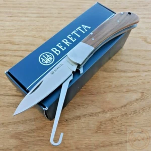 Beretta Nyala Lock Pocket Knife 440 Steel Spear/Bird Hook Blades Walnut Handle - Picture 1 of 12