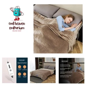 Electric Heated Blanket King Size 100" x 90", Fast Heating Blanket 100% Polye... - Picture 1 of 10