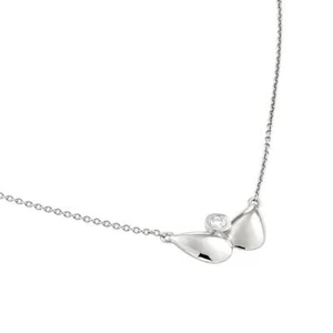 Beautiful & Simple Wings Shape CZ Pendant In 925 Sterling Silver Women Necklace - Picture 1 of 5