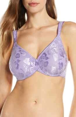 WACOAL 36C #85567 CONCIENCIA FIGURA COMPLETA SUJETADOR CON AROS SIN COSTURAS, VIOLETA, NUEVO CON ETIQUETAS Foto 1 de 4