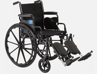 Medline 20” Wheel Chair Elevating Leg Rests Swing Back Design Desk Length Arms - Image 1 of 4