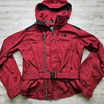 VTG The North Face Belted Breathable Hooded Jacket Women's SZ S 6 Aztec Stripe - Image 1 of 4