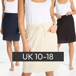 Ladies Linen Viscose Blend Above Knee Length Summer Skirt Lightweight UK 10-18 - Picture 1 of 22