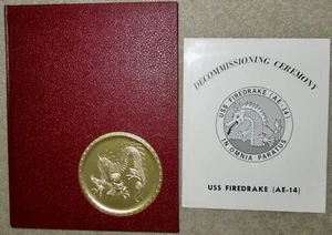 Antique USS Firedrake AE-14 Westpac 1970 Decommissioning Cruise Book & Program - Picture 1 of 20