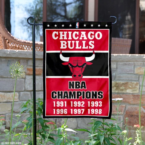 Chicago Bulls 6 Time NBA Champions Garden Flag and Yard Banner Cover