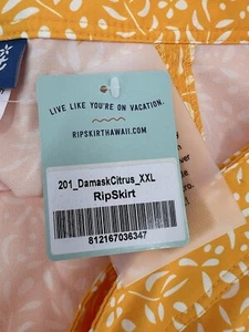 NEW TAGS Rip Skirt Hawaii Damask Citrus Women's Yellow Floral Wrap Skirt XXLarge - Picture 1 of 13