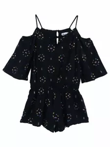 Epic Threads Cold-Shoulder Geometric Print Black Romper Medium - Picture 1 of 2