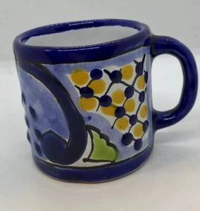 Mini taza Talavera firmada inferior sin plomo colores brillantes - Imagen 1 de 7