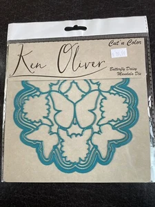 Sello y troquel Ken Oliver corte n color - Mandala margarita mariposa 5,5" diámetro - Imagen 1 de 4