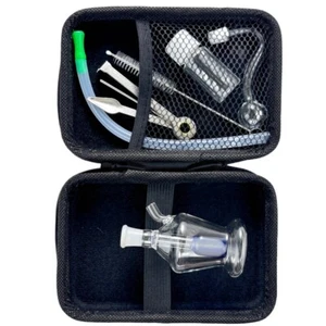 Mini 3,5" Rhombic Glas Bong Rauchen Wasserpfeife Shisha Bubbler mit Werkzeugkoffer - Bild 1 von 6