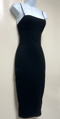 Vintage GUCCI by TOM FORD SS1999 Chic Iconic Rare2Find Black Midi Knit Dress XS  - Image 1 of 4
