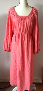 Maternity XXL long dress, peach color, 2 side pockets.