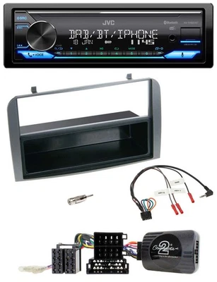 JVC Bluetooth DAB USB Lenkrad Autoradio für Alfa 147 GT 07-10 anthrazit Ablage - Bild 1 von 4