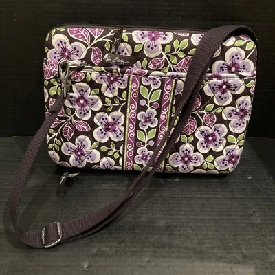 Vera Bradley 12” Plum Pedals Hard Case W/ Adj. Shoulder Strap ,Quilted, Tablet - Image 1 of 4