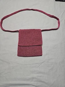 The Sak Vintage Ladies Crochet Crossbody Bag Dark Pink/ Fuchsia - Picture 1 of 7