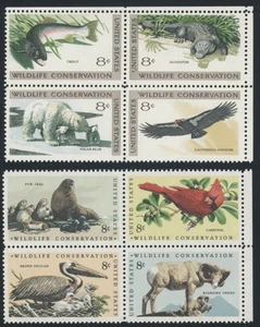 US - Wildlife Conservation Issues of 1971 & 1972 - SC# 1427-1430 & 1464-1467 MNH - Picture 1 of 2