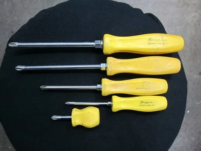 Snap-On  5PC Phillips Head Yellow Screwdriver Set SDDP31, 42, 63, 64, 102 BOXRH - Image 1 of 4