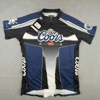 Camiseta deportiva de ciclismo Coors Banquet Team para hombre 2XL negra azul Primal Wear 3/4 cremallera bicicleta Foto 1 de 4