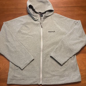Marmot Men's L Sage Green Fleece Full Zip Pockets Casual Jacket Embroidered Logo - Picture 1 of 8