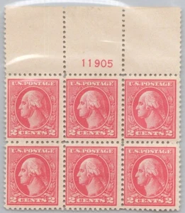 528 (2c TYPE Va) - PLATE BLOCK - HUGH TOP POSTION PIECE - IMPRESSIVE MULTIPLE !! - Picture 1 of 2