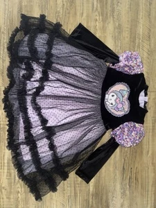 Black and purple velvet and lace dres YXS - Picture 1 of 6