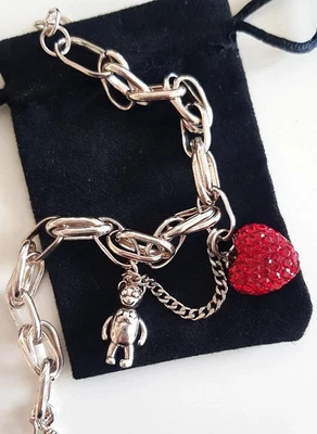 EDLES BETTEL ARMBAND 925 Silber Charm Zirkonia HERZ ARMKETTE Armreif Anhänger - Bild 1 von 4