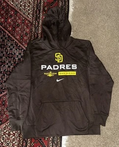 Padres San Diego MLB NIKE DRI FIT Hoodie XLPost Season NWOT - Picture 1 of 3