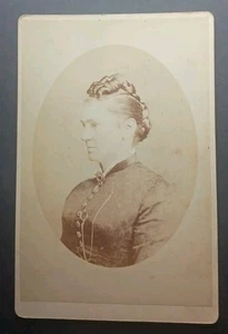 PROFILE BRAIDED HAIR Baker BUFFALO NY cabinet card photo ID'd Updo fashion woman - Picture 1 of 6