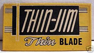 Vintage Thin Jim Old Worlds Products Co lame de rasoir Spencer Ind