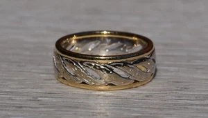 Ladies Antique 14K Two Tone Art Deco Eternity Band - Picture 1 of 6