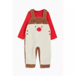 Bebé Niños Navidad Conjunto Bebés Reno peto + Body 2 Piezas Set de Regalo - Imagen 1 de 4
