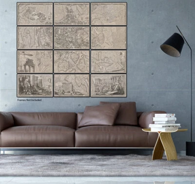 Set of 16 Prints - La Pianta Grande di Roma by Giovanni Battista Nolli c. 1748 - Image 1 of 4