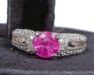 Anillo de plata rubí rosa natural corte redondo de 17,30 quilates tamaño 6,5 EGL gemas sueltas 5MRB - Imagen 1 de 6