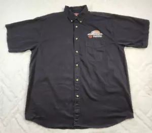 Camisa negra con botones Harley-Davidson MotorCycles para hombre XL Screamin Eagle NHRA - Imagen 1 de 9